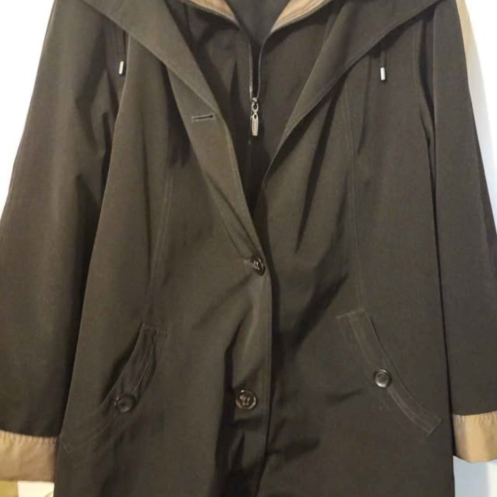 Women's Black Hooded Coat